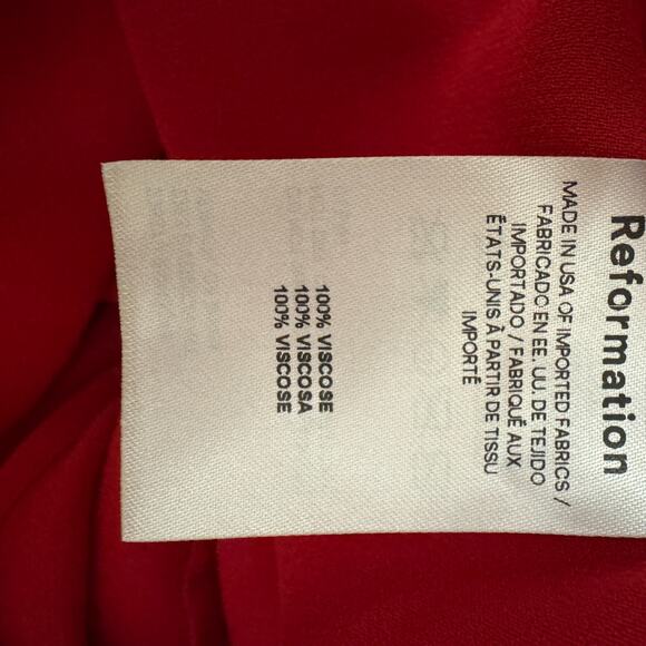 NWT Reformation Pisa Red Crepe Maxi Strap Open Back Dress Size 14 - Picture 10 of 11